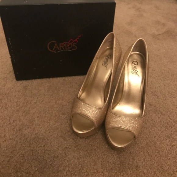 Gold Glitter Heels - Picture 4 of 6